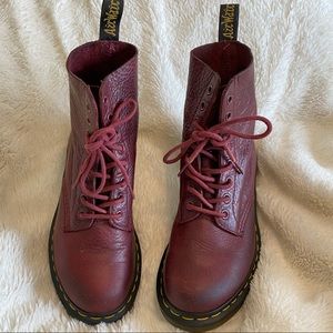 Size 6 Dr. Martens 1460 WOMEN'S PASCAL VIRGINIA LEATHER BOOTS in CHERRY …